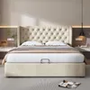 Stauraumbett Polsterbett 180x200 cm Beige Samt Produktbild-Vorschau 4
