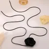 Naszyjnik Choker Ozdobny Kwiat Na Szyję Długi Czarny Róża Podgląd zdjęcia produktu 8