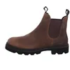 A side view of a brown leather boot against a white background. Podgląd zdjęcia produktu