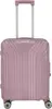 A pink suitcase with a silver telescopic handle and wheels, shown from the front. Produktbild-Vorschau