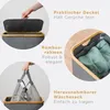 Collage of images showing features of a laundry basket. Produktbild-Vorschau