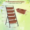 A diagram showing a tiered planter with dimensions and weight capacity. Náhled obrázku produktu