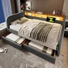 Lit rembourré moderne 140 x 190 cm avec éclairage LED et Voir les images du produit 7