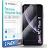 A product shot of a 2-pack of screen protectors for an iPhone XR/iPhone 11, displayed next to its packaging. Produktbild-Vorschau