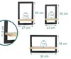 Scaffale da parete Relaxdays, set da 3 pezzi, metallo e Anteprima dell’immagine prodotto 4