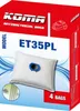 The image shows the packaging for KOMA antibacterial vacuum cleaner bags. Anteprima dell’immagine prodotto