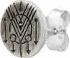 cai Single Ohrstecker 925 Silber matt rund oxidiert Tattoo Produktbild-Vorschau 1