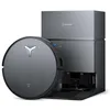 A robotic vacuum cleaner and its charging/emptying station are shown against a white background. Produktbild-Vorschau