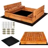 Springos® Sandkasten mit Sitzbänken 120 x 120 cm Produktbild-Vorschau 1