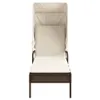 The Living Store Sonnenliege mit Dach Braun Poly Rattan Produktbild-Vorschau 5