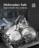 Pots and pans are placed in a dishwasher rack. Produktbild-Vorschau