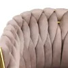 Design-Sessel aus Samt mit goldenen Beinen und Armlehnen Produktbild-Vorschau 4