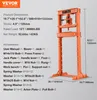 A product image with accompanying text and dimensions for a hydraulic press. Anteprima dell’immagine prodotto