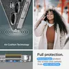 A collage of images showing a phone case, a woman using a phone, and a diagram of the phone case's features. Produktbild-Vorschau
