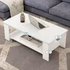 Tavolino bianco moderno con ripiano, salotto, loft, grande, Anteprima dell’immagine prodotto 6