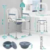 Jayseuw Faltbar Toilettenstuhl inkl. Eimer Höhenverstellbar Produktbild-Vorschau 2