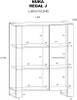 A technical drawing or blueprint of a cabinet with dimensions indicated. Podgląd zdjęcia produktu