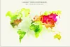 MuchoWow® Poster Weltkarte - Farben - Farbe 120x80 cm - Produktbild-Vorschau 1