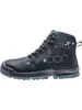 A black work boot with gray accents, shown from the side against a white background. Produktbild-Vorschau
