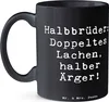 Mr. & Mrs. Panda Becher Spruch Halbbruder Lachen - Schwarz Produktbild-Vorschau 2