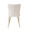 A single beige upholstered chair with gold metal legs, shown from the back. Podgląd zdjęcia produktu