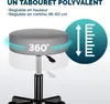 CASARIA® Lot de 2 tabourets de bureau gris pivotant 360° Voir les images du produit 4