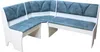 A white and blue corner bench group. Produktbild-Vorschau