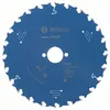 A blue circular saw blade with teeth on the edge, featuring brand logos and technical specifications. Produktbild-Vorschau