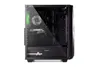 A gaming PC case with internal components visible through a glass side panel. Produktbild-Vorschau