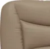 A close-up, detailed shot of the corner of a tufted beige leather chair or sofa. Produktbild-Vorschau