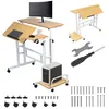 A product image showing a mobile laptop table with its components and accessories. Produktbild-Vorschau