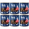 Six cans of dog food arranged in two rows of three. Produktbild-Vorschau