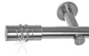 Edelstahl Look Gardinenstange 20mm Wandträger 1-läufig Produktbild-Vorschau 1