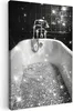 Wanddeko 80x120 cm - BadezimmerGlitzer-Badewanne, Leinwand Produktbild-Vorschau 1