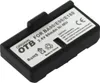 A black battery pack with a white label showing product information and warnings. Produktbild-Vorschau