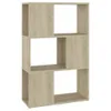 A freestanding, three-tiered bookshelf with open cubbies, presented against a white background. Podgląd zdjęcia produktu