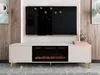 TV stolek s elektrickým krbem XELA - pískový béžový Náhled obrázku produktu 2
