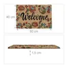 Relaxdays Fußmatte Kokos, Blumen, Welcome-Schriftzug, 40x60 Produktbild-Vorschau 4