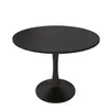 A black oval dining table with a pedestal base, shown against a white background. Náhled obrázku produktu