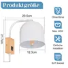 ZMH Applique Blanc Intérieur Bois avec Interrupteur à Voir les images du produit 3