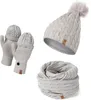 Set Invernale Donna Cappello, Sciarpa e Guanti Grigio Anteprima dell’immagine prodotto 1