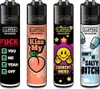 Clipper Reibrad Feuerzeuge Mix Slogan #13, 4 Stück Produktbild-Vorschau 1