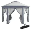 Outsunny Gartenpavillon Faltpavillon mit 6 Seitenteile Produktbild-Vorschau 1
