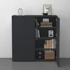 doporro Buffet Commode 100cm Meuble de Rangement Gris Noir Voir les images du produit 2