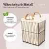 Wäschekorb 35L aus Metall geflochten, Nischenkorb Dekokorb Produktbild-Vorschau 2