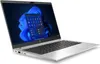 A silver HP Probook laptop is shown from a diagonal angle, with the screen displaying the Windows 11 interface. Voir les images du produit