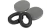 Two black ear pads and two gray foam inserts for headphones are arranged on a white background. Produktbild-Vorschau