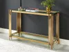 Wandkonsole - Sicherheitsglas & Edelstahl - Goldfarben - Produktbild-Vorschau 6