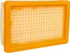A rectangular air filter with an orange frame and a white grid pattern over a yellow filter material, isolated on a white background. Produktbild-Vorschau