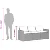 Möbel Gartensofa mit Kissen 3-Sitzer Schwarz Poly Rattan - Produktbild-Vorschau 10